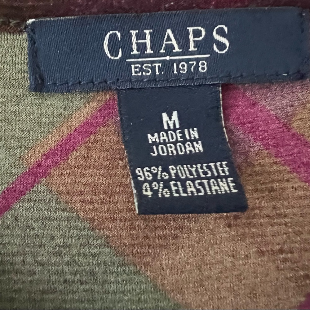 Chaps Plaid Keyhole Top - Picture 5 of 6